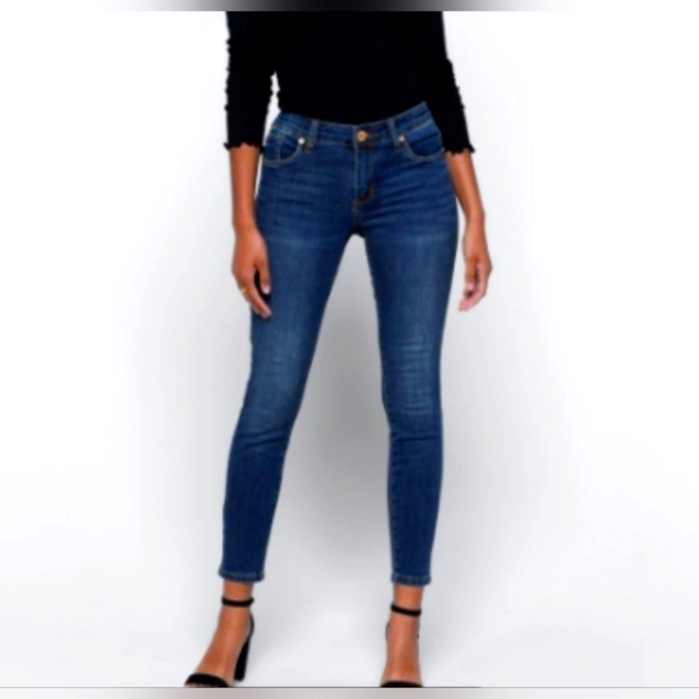 NWOT | STS Blue | Emma Mid Rise Ankle Skinny Demin Jeans | 28 | Dark Wash Indigo